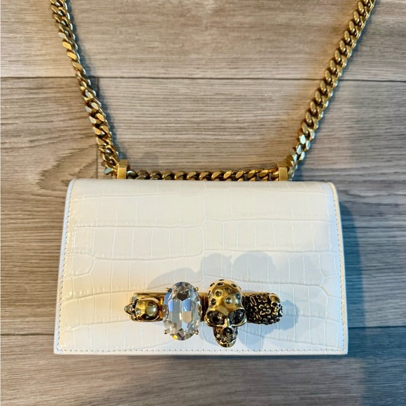 Alexander McQueen Women's Mini Jewelled Satchel in Deep Ivory. New w/out tags. - Picture 6 of 13